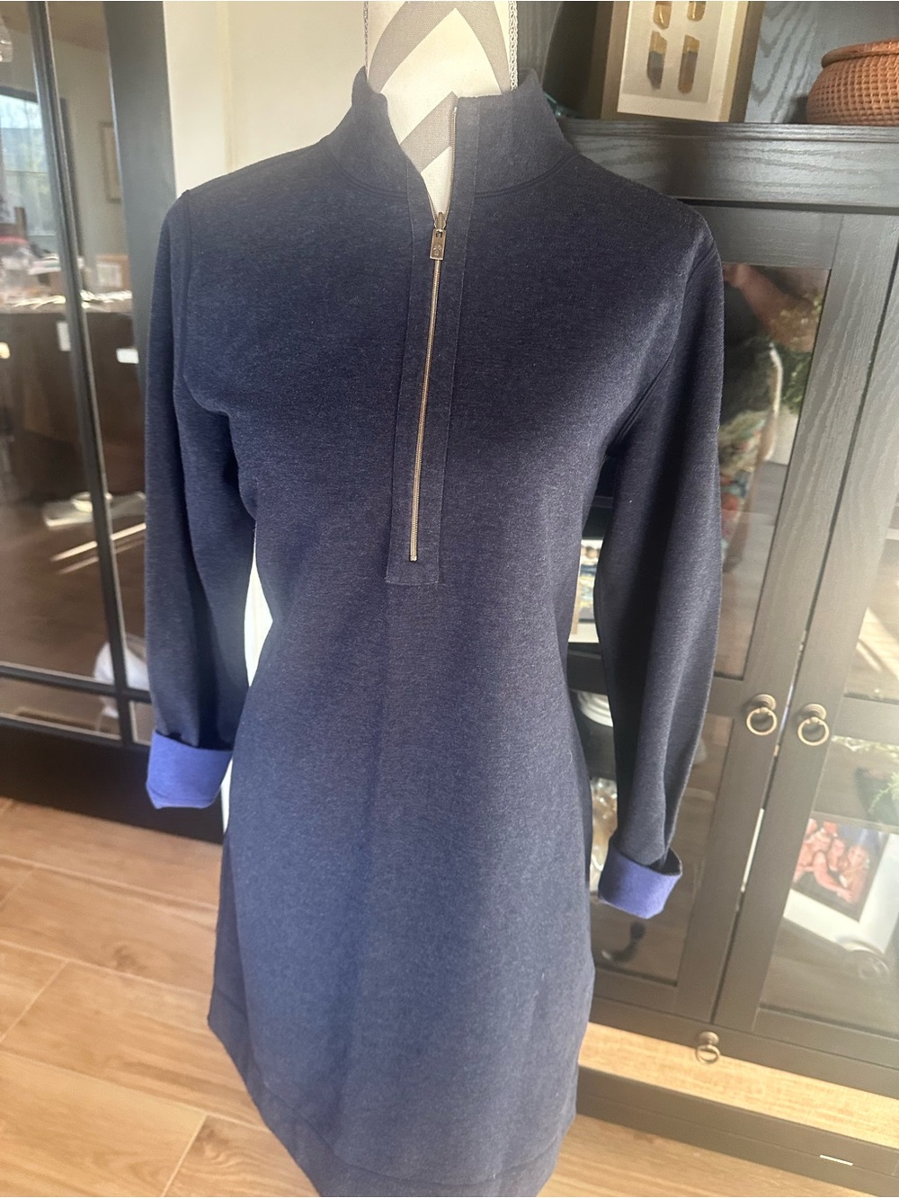 NWT 🆕Tommy Bahama 1/2  zip sweater Midi dress. Size M. 2 shades of blue - Picture 5 of 9
